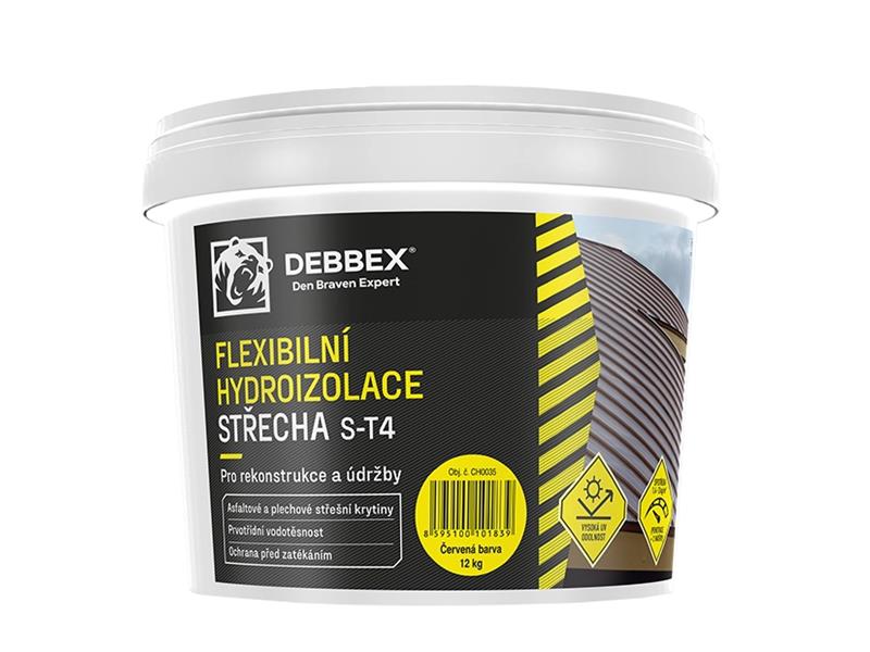 Flexibilní hydroizolace STŘECHA S-T4 DEN BRAVEN DEBBEX červenohnědá 5kg