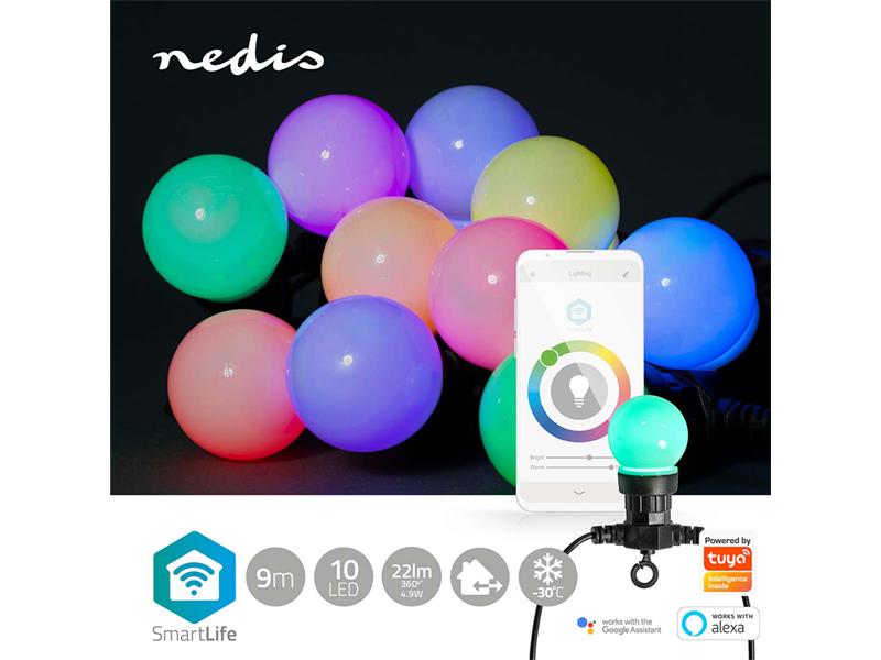Smart LED vánoční řetěz NEDIS WIFILP03C10 9m WiFi Tuya