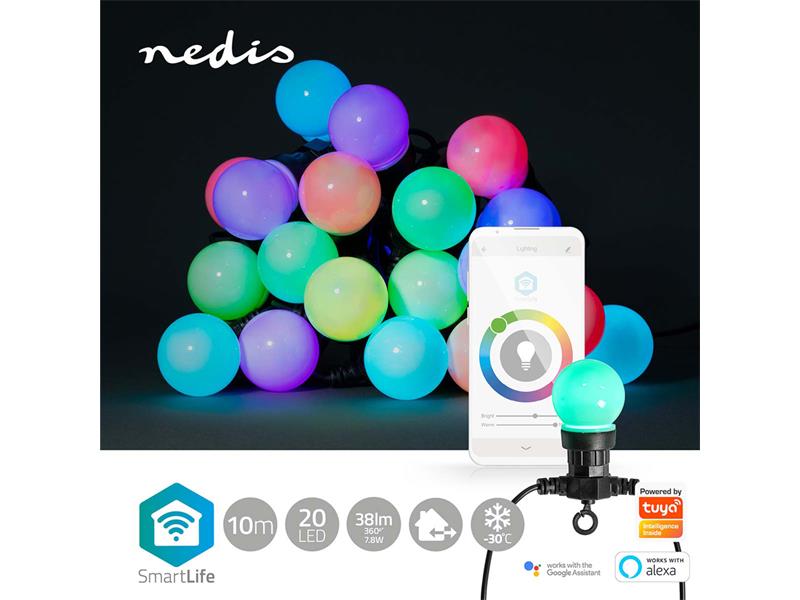 Smart LED vánoční řetěz NEDIS WIFILP03C20 10m WiFi Tuya