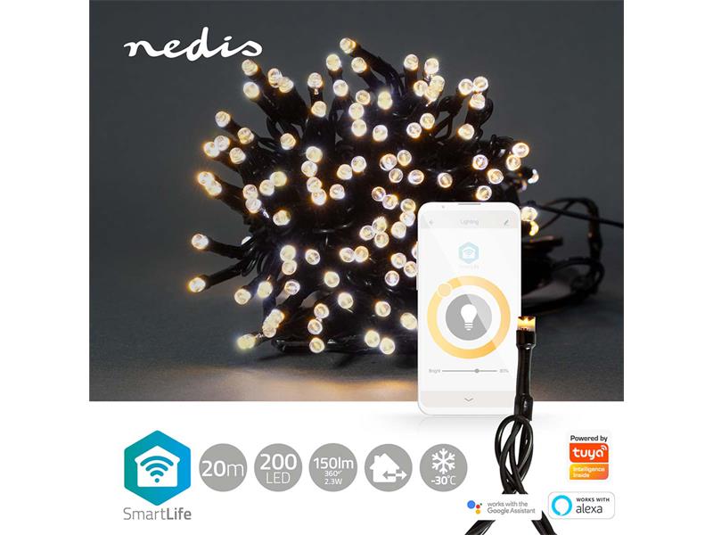 Smart LED vánoční řetěz NEDIS WIFILX01W200 20m WiFi Tuya