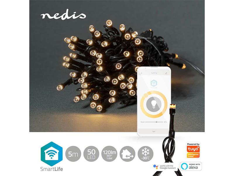 Smart LED vánoční řetěz NEDIS WIFILX01W50 5m WiFi Tuya