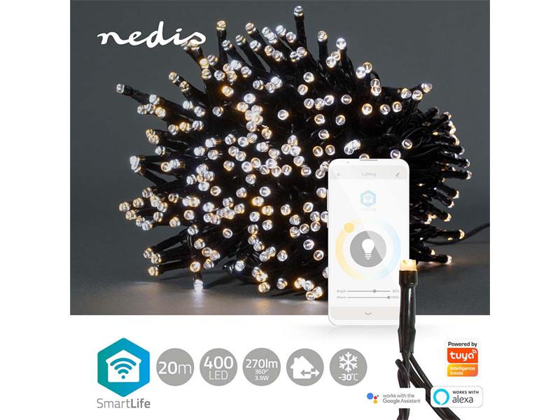 Smart LED vánoční řetěz NEDIS WIFILX02W400 20m WiFi Tuya