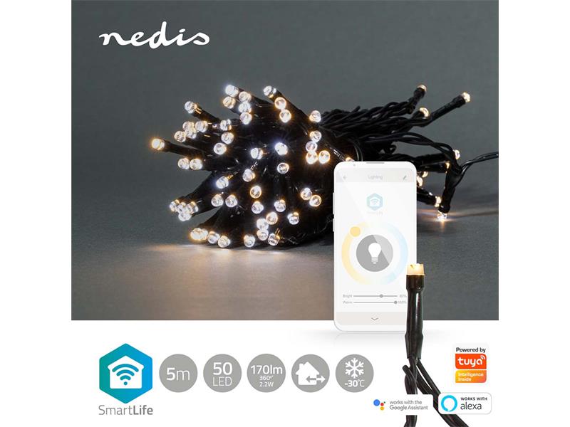 Smart LED vánoční řetěz NEDIS WIFILX02W50 5m WiFi Tuya