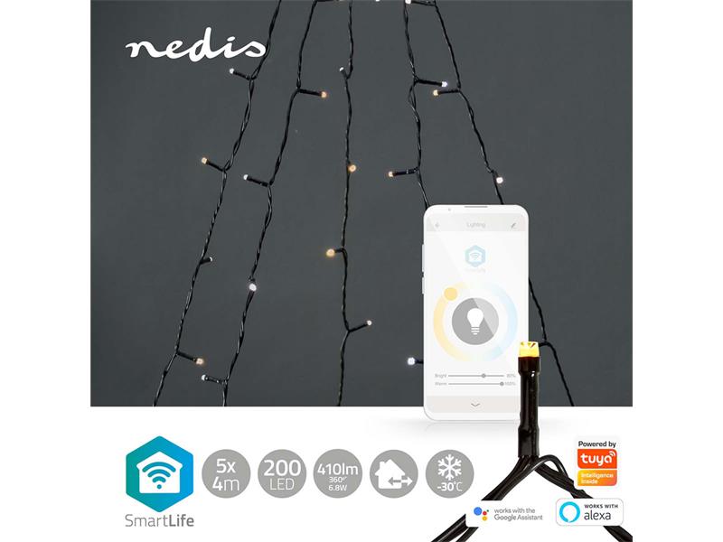 Smart LED vánoční řetěz NEDIS WIFILXT12W200 5x4m WiFi Tuya