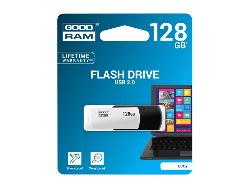 Flash disk GOODRAM USB 2.0 128GB bílo-černý