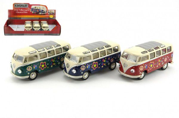 Autobus Kinsmart Volkswagen Classical kov 18cm asst 3 barvy 6ks v Autobus kovový Kinsmart Volkswagen Classical červený 1:24 Teddies