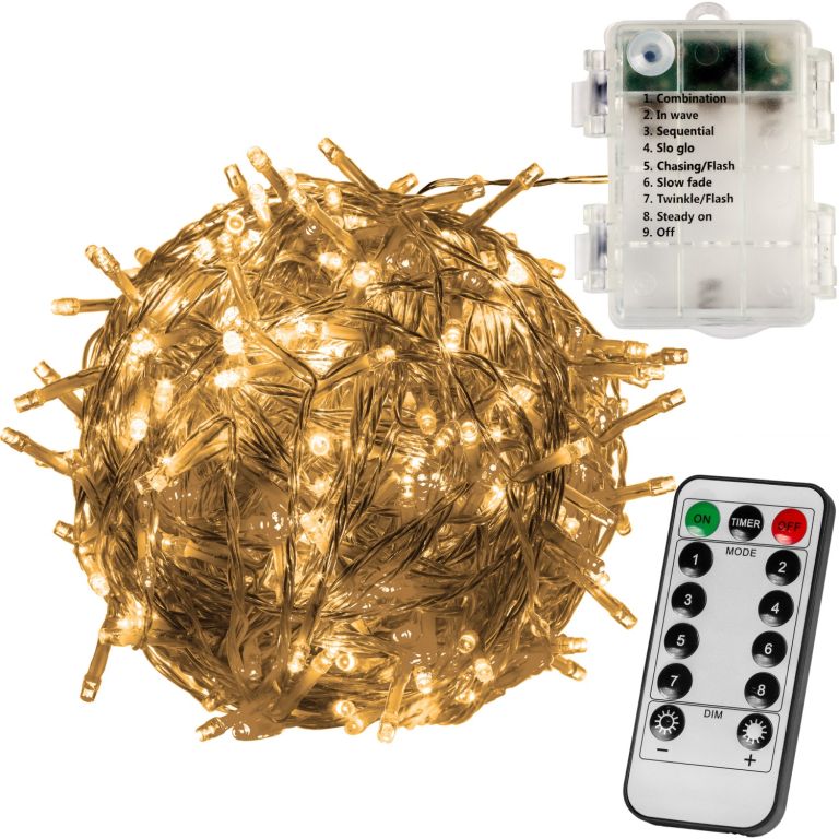 VOLTRONIC® 59576 Vánoční LED osvětlení 10 m - teple bílá 100 LED + ovladač BATERIE VOLTRONIC®