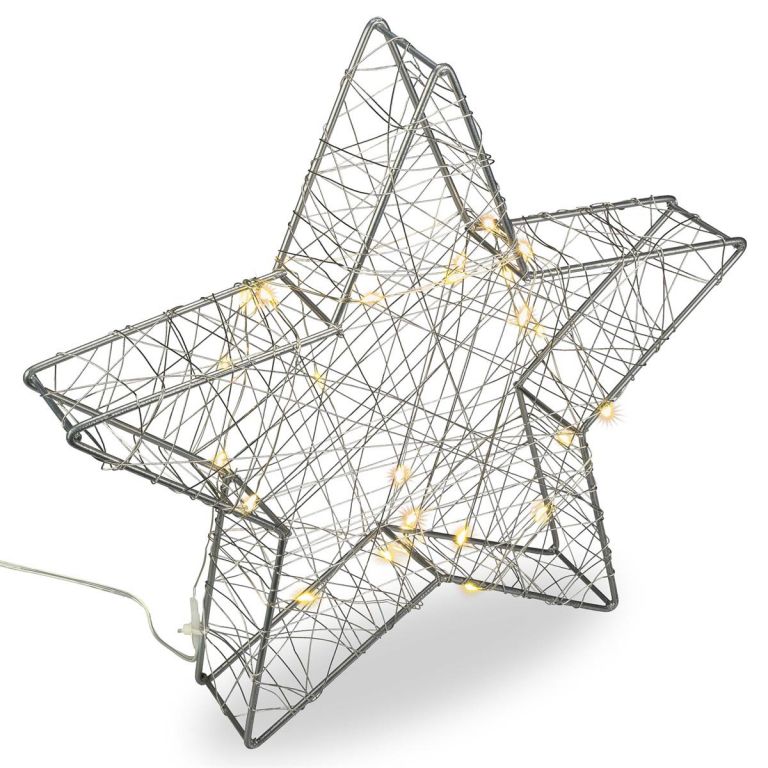 Nexos 67073 Vánoční kovová hvězda s 3D efektem - stříbrná