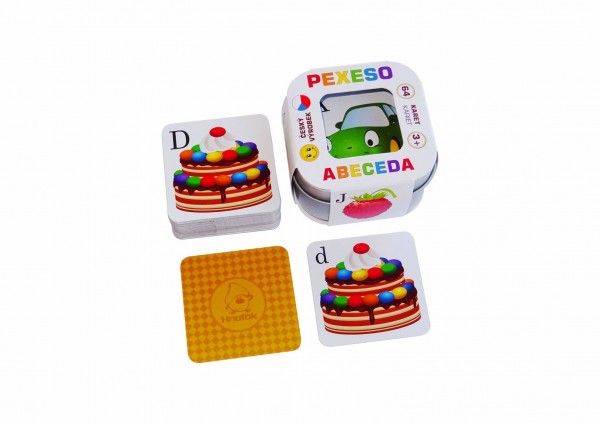 Pexeso Abeceda 64 karet v plechové krabičce 6x6x4cm Hmaťák Teddies