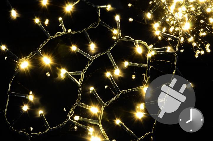 Vánoční LED osvětlení 750 diod - bohatý řetěz - teple bílá 15 m Nexos D47230 Nexos
