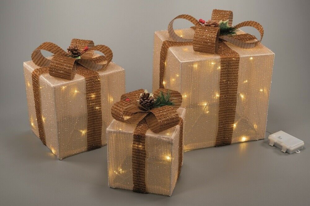 Nexos Vánoční LED dekorace - dárek - 3 velikosti