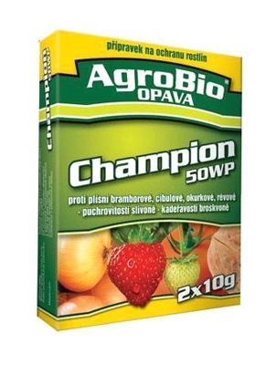 Přípravek proti houbovým a bakteriálním chorobám AGROBIO Champion 50 WG 2x10g - rozbaleno