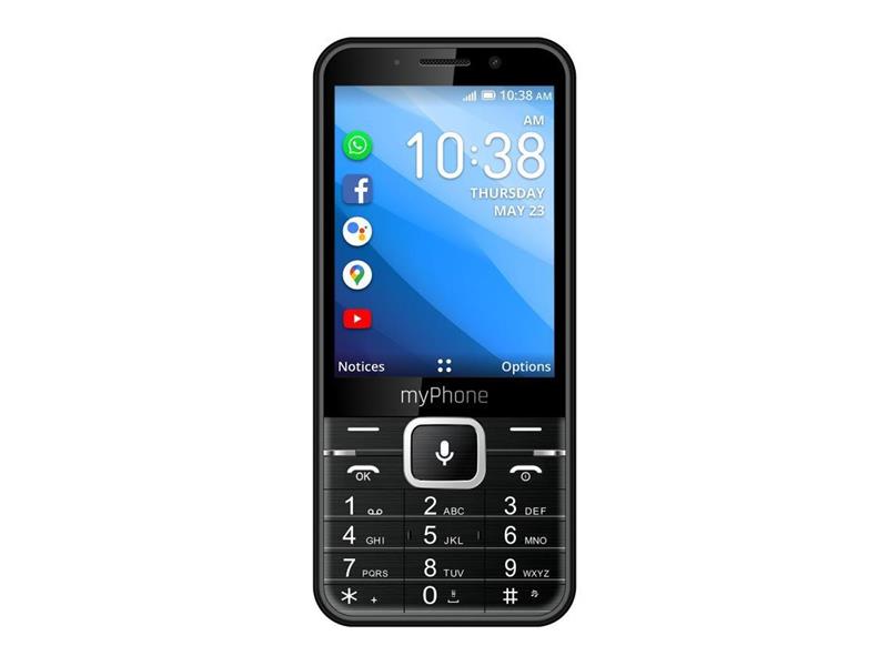 Telefon MYPHONE Up Smart LTE Black - rozbaleno - odlepená ochranná folie s displeje