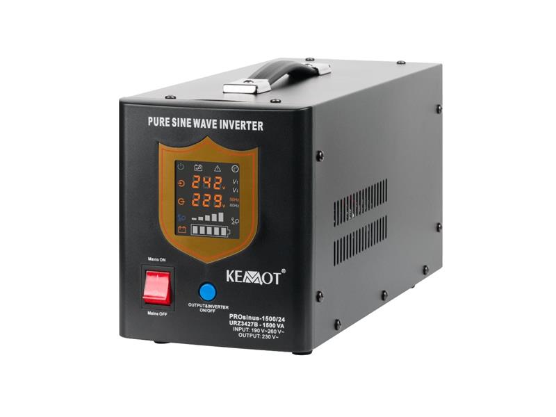 Zdroj záložní KEMOT PROsinus-1500/24 ??1050W 24V Black - rozbaleno - vyzkoušeno