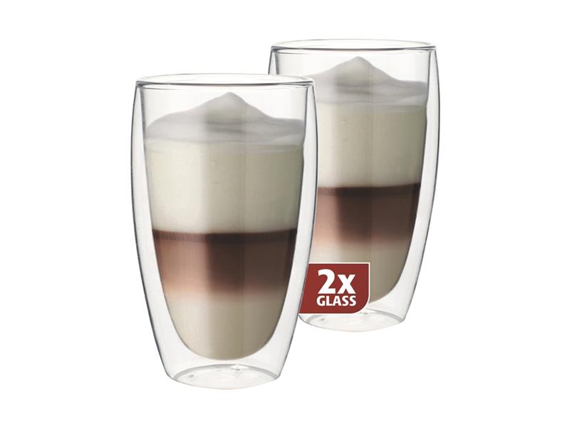 Sklenice MAXXO Cafe Latte 2ks 380ml - rozbaleno - mírně poškozený originální obal