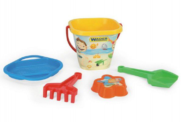 Wader Sada na písek plast asst 2 barvy 5ks v síťce 20x20x18cm 12m+ Teddies