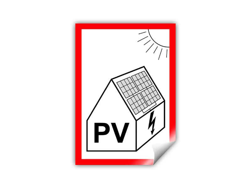 PV symbol na fotovoltaiku 75x105 mm