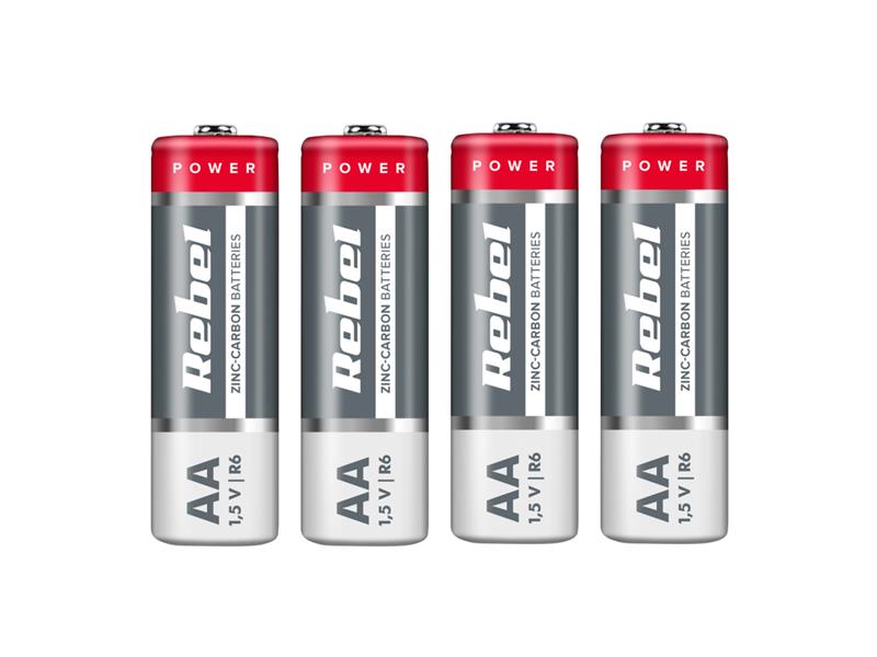 Baterie AA (R6) Zn-Cl REBEL 4ks / shrink BAT0081