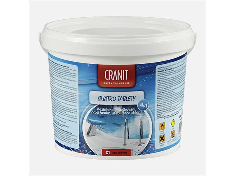 Multifunkční tablety pro chlorovou dezinfekci bazénové vody CRANIT Quatro 4v1 2
