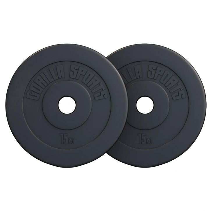 Gorilla Sports Sada zátěžových kotoučů 2 x 15 kg Gorilla Sports