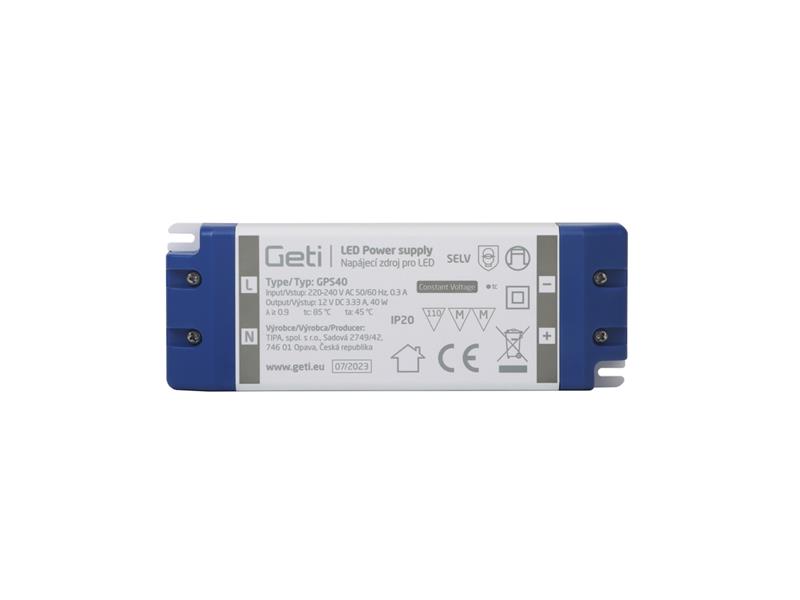 Zdroj spínaný pro LED 12V/ 40W GETI GPS40