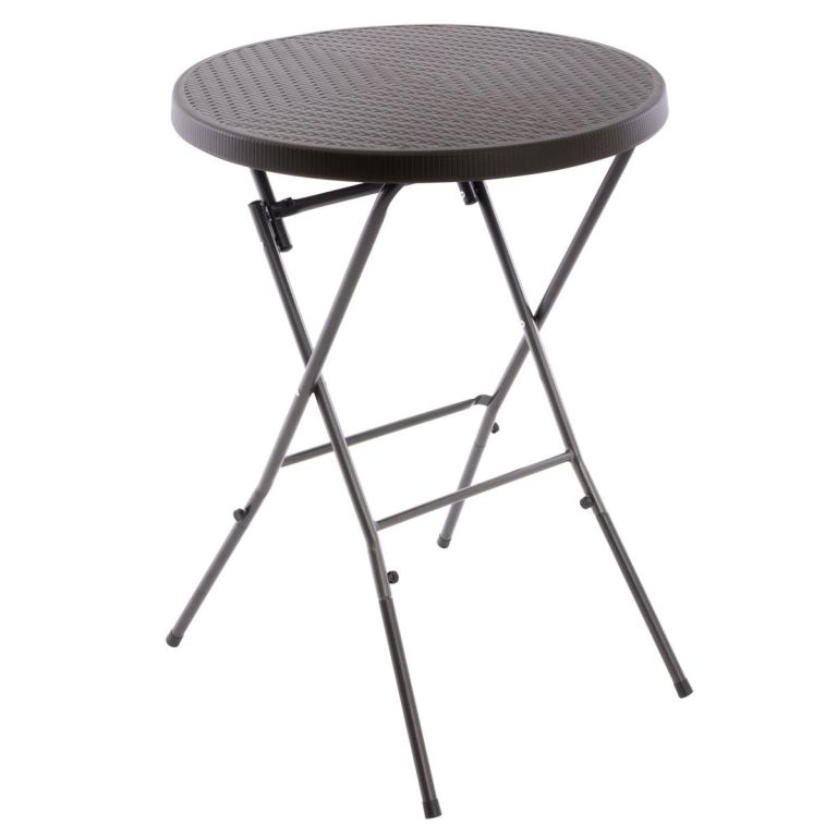 Garthen 43772 Zahradní barový stolek kulatý - ratanová optika 110 cm - hnědý Garthen