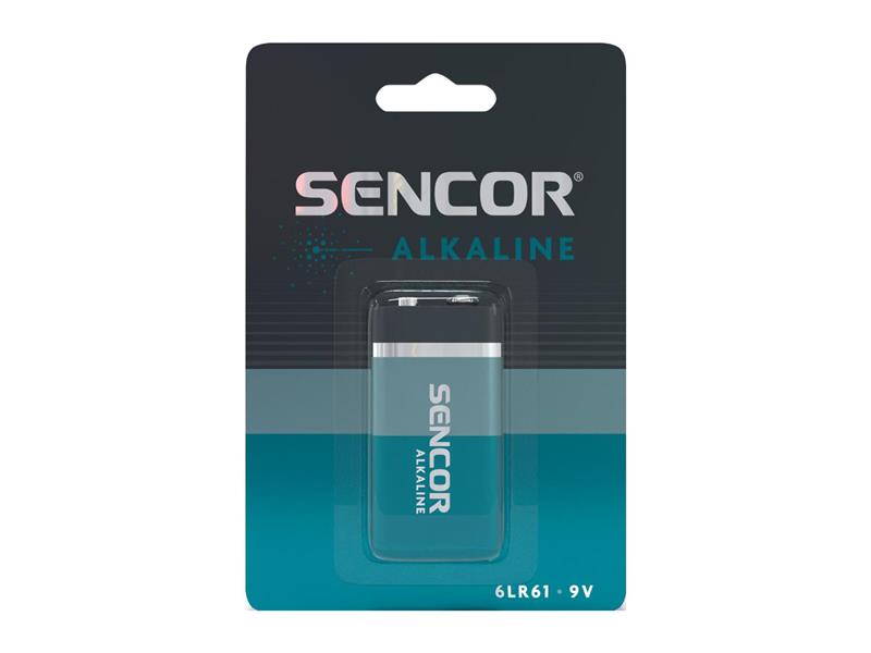 Baterie 6F22 (9V) alkalická SENCOR SBA Alkaline 1ks / blistr