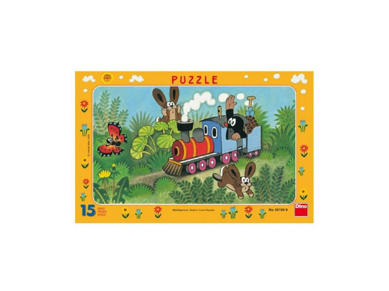 Puzzle DINO Krtek a lokomotiva 15 dílků