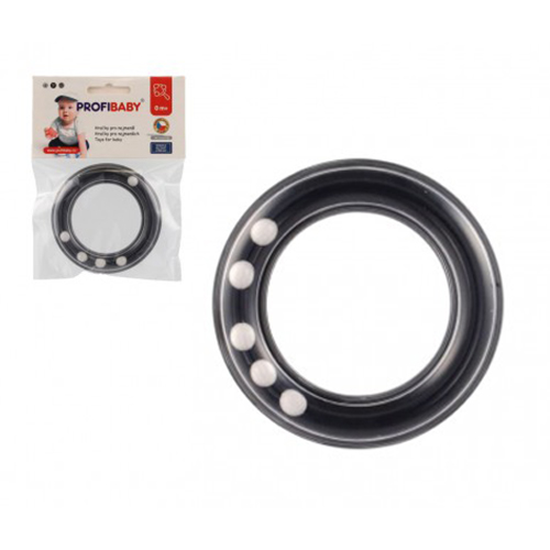 Chrastítko PROFIBABY černo-bíle 8cm