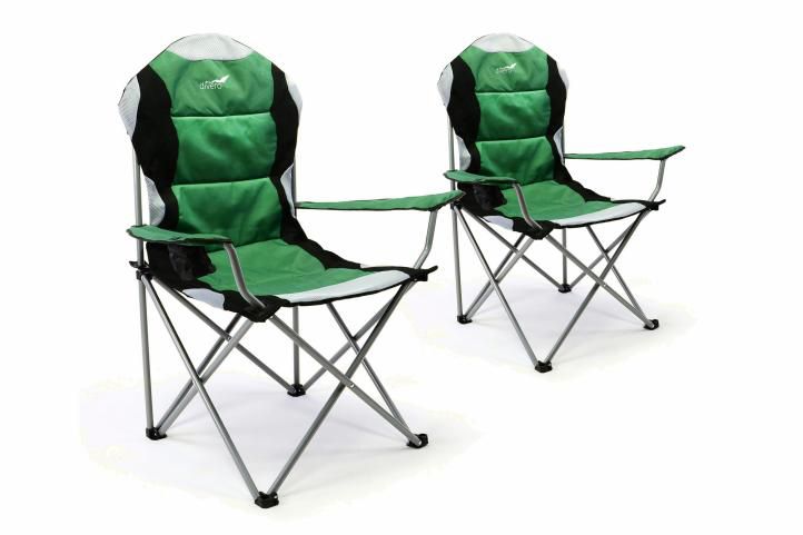 Divero Deluxe 35957 Sada 2 ks skládací kempingová rybářská židle - zeleno/černá Divero