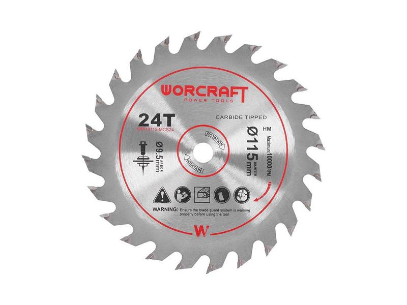 Kotouč pilový TCT pro pokosové pily 115mm 24T WORCRAFT CMCS-S20LiB