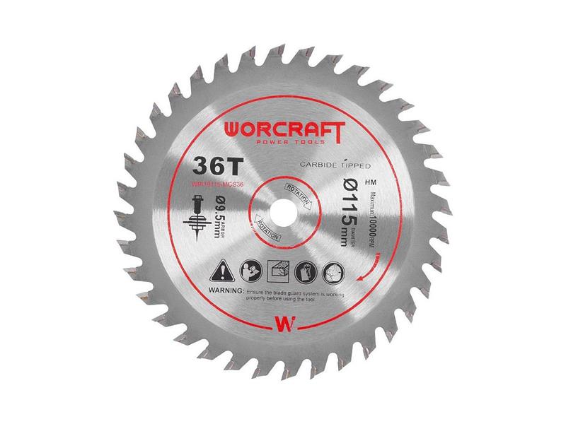 Kotouč pilový TCT pro pokosové pily 115mm 36T WORCRAFT CMCS-S20LiB