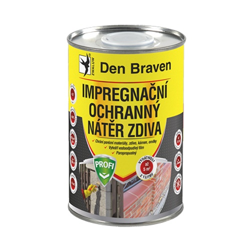 Impregnační/ochranný nátěr zdiva DEN BRAVEN PROFI 1l - rozbaleno - promáčklá plechovka