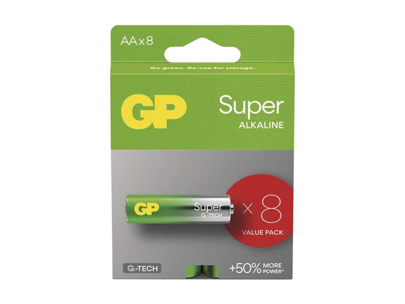 Baterie AA (R6) alkalická GP Super 8ks