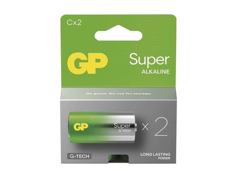 Baterie C (R14) alkalická GP Super 2ks