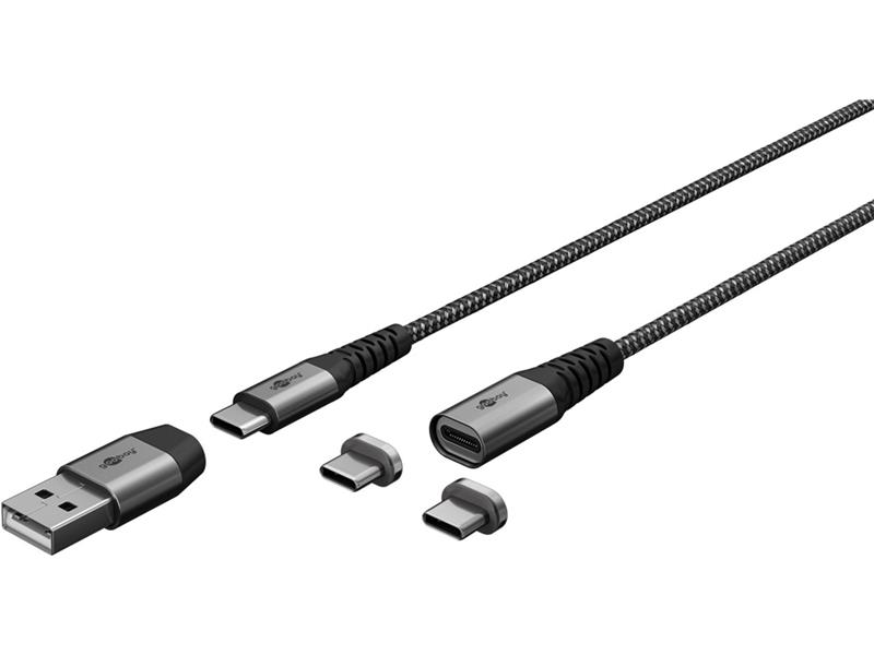 Kabel GOOBAY 65653 USB 2v1 magnetický 1m Black