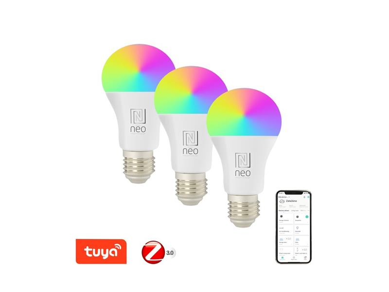 Smart LED žárovka E27 11W RGB+CCT IMMAX NEO 07743C ZigBee Tuya sada 3ks