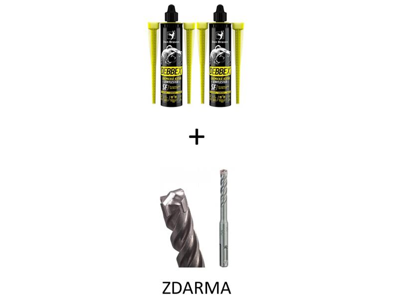 Kotva chemická SET 2x DEN BRAVEN DEBBEX SF VINYLESTER 280ml + vrták ZDARMA