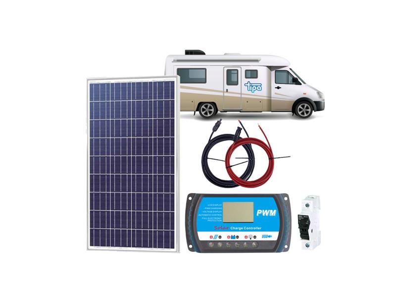Solární sestava Karavan SOLARFAM 200Wp celočerný - rozbaleno