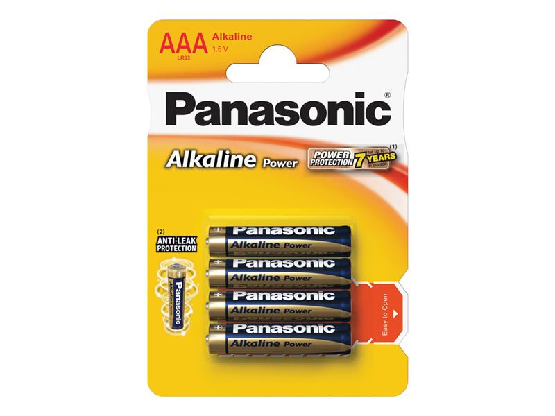 Baterie AAA (R03) alkalická PANASONIC Alkaline Power 4ks / blistr - rozbaleno - bez orig. obalu