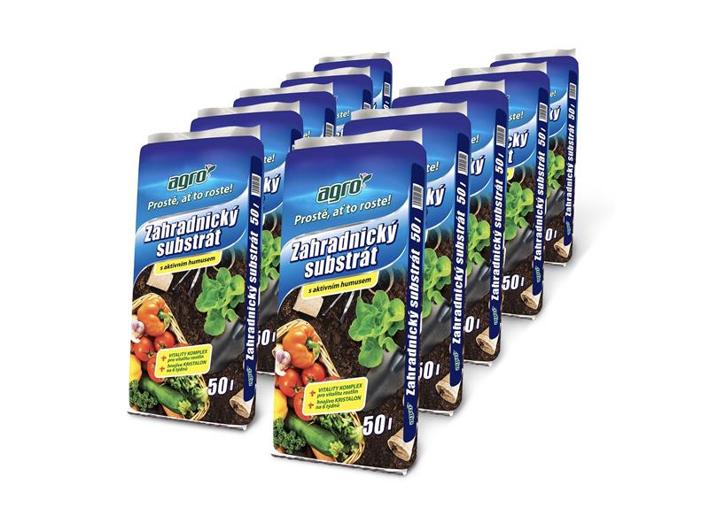 Zahradnický substrát AGRO 50l 10ks