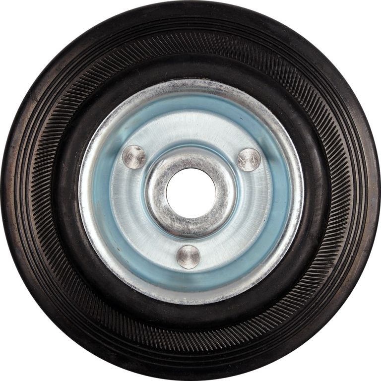Kolečko gumové černé 150kg 200/44mm prům.20/25x55mm Vorel