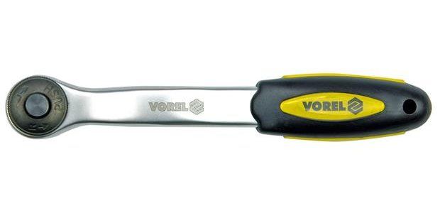 Ráčna 1/4" 150 mm vyhnutá CrV 72 zubů Vorel