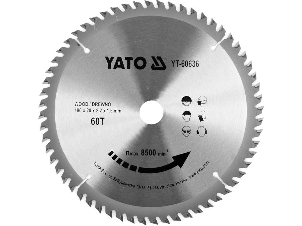 Kotouč na dřevo 190 x 20 mm 60z Yato