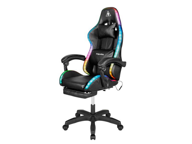Křeslo herní KRUGER & MATZ GX-150 Warrior RGB černé - rozbaleno - poškozený obal