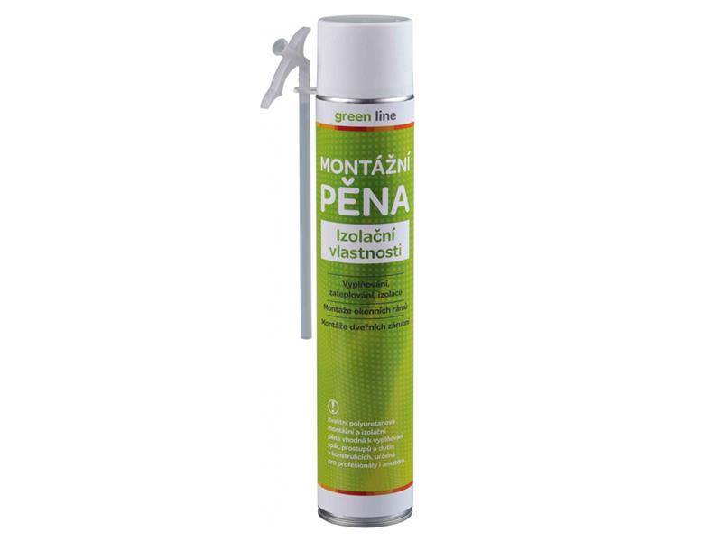 Pěna DEN BRAVEN GREEN LINE montážní trubičková 750ml - rozbaleno - poškozený vršek