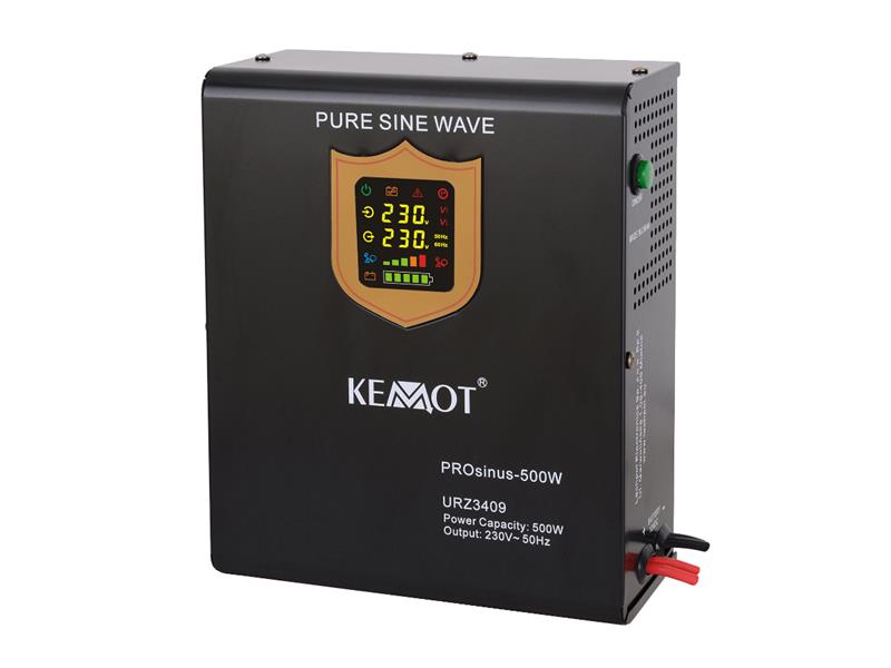 Zdroj záložní KEMOT PROsinus-800 12V 230V 800VA 500W Black nástěnný - rozbaleno - poškozený obal