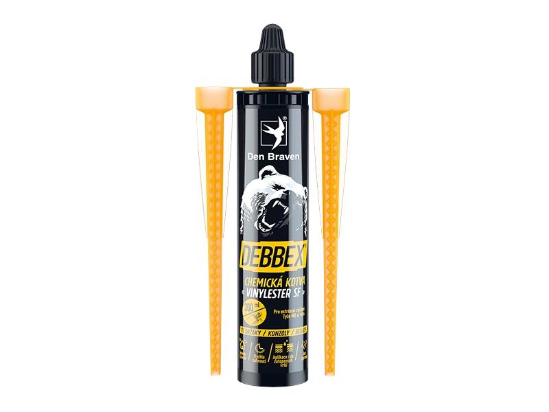 Kotva chemická DEBBEX VINYLESTER ECO 300ml - rozbaleno - ulomený plastový držák na kotvu