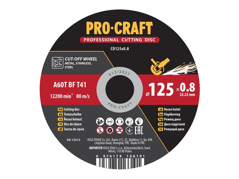 Kotouč řezný PROCRAFT 125x0.8mm