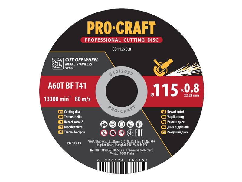 Kotouč řezný PROCRAFT 115x0